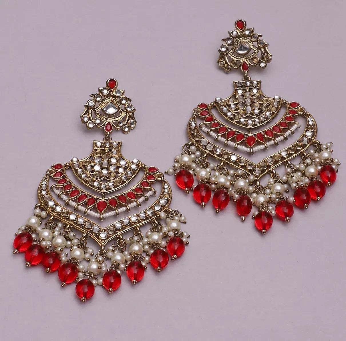 Red Barkha Chandbali - Image 6