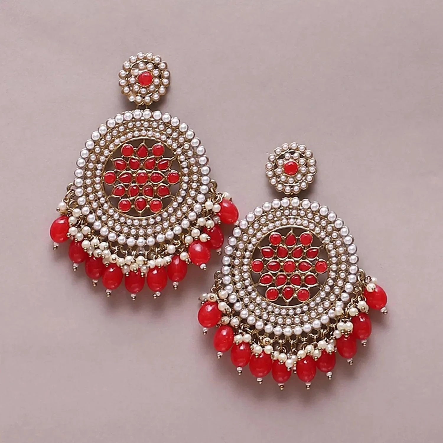 Red Damini Chandbali - Image 6