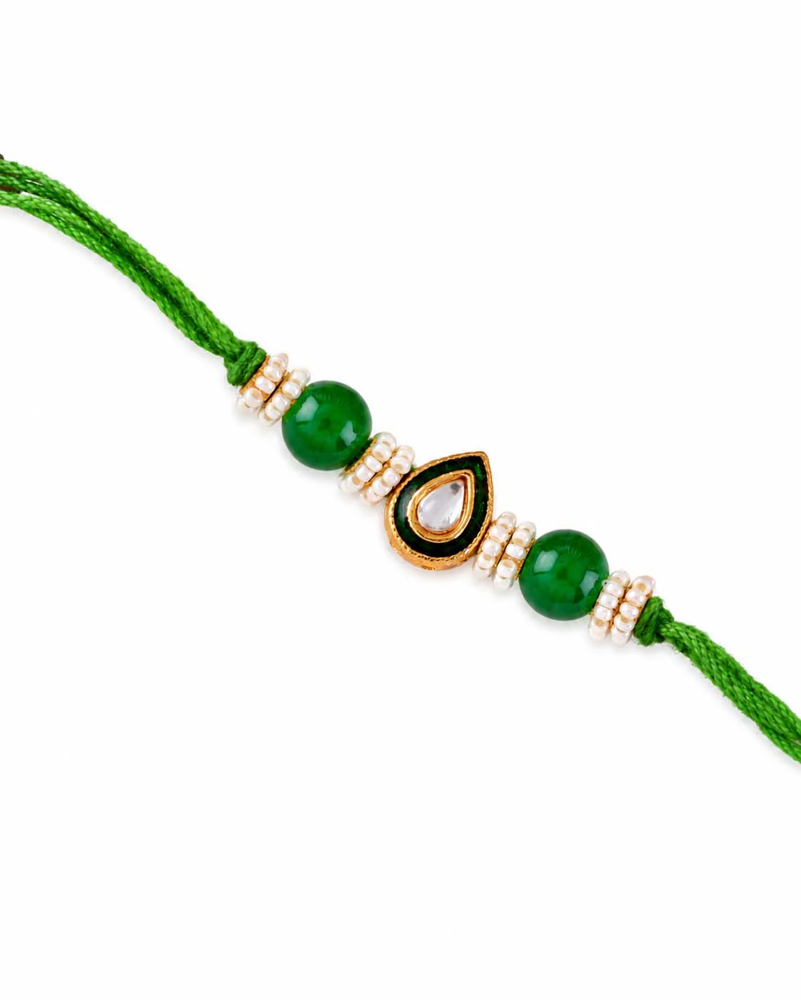 Green Dhivi Rakhi for Brother | Tilak Set Included - Image 3