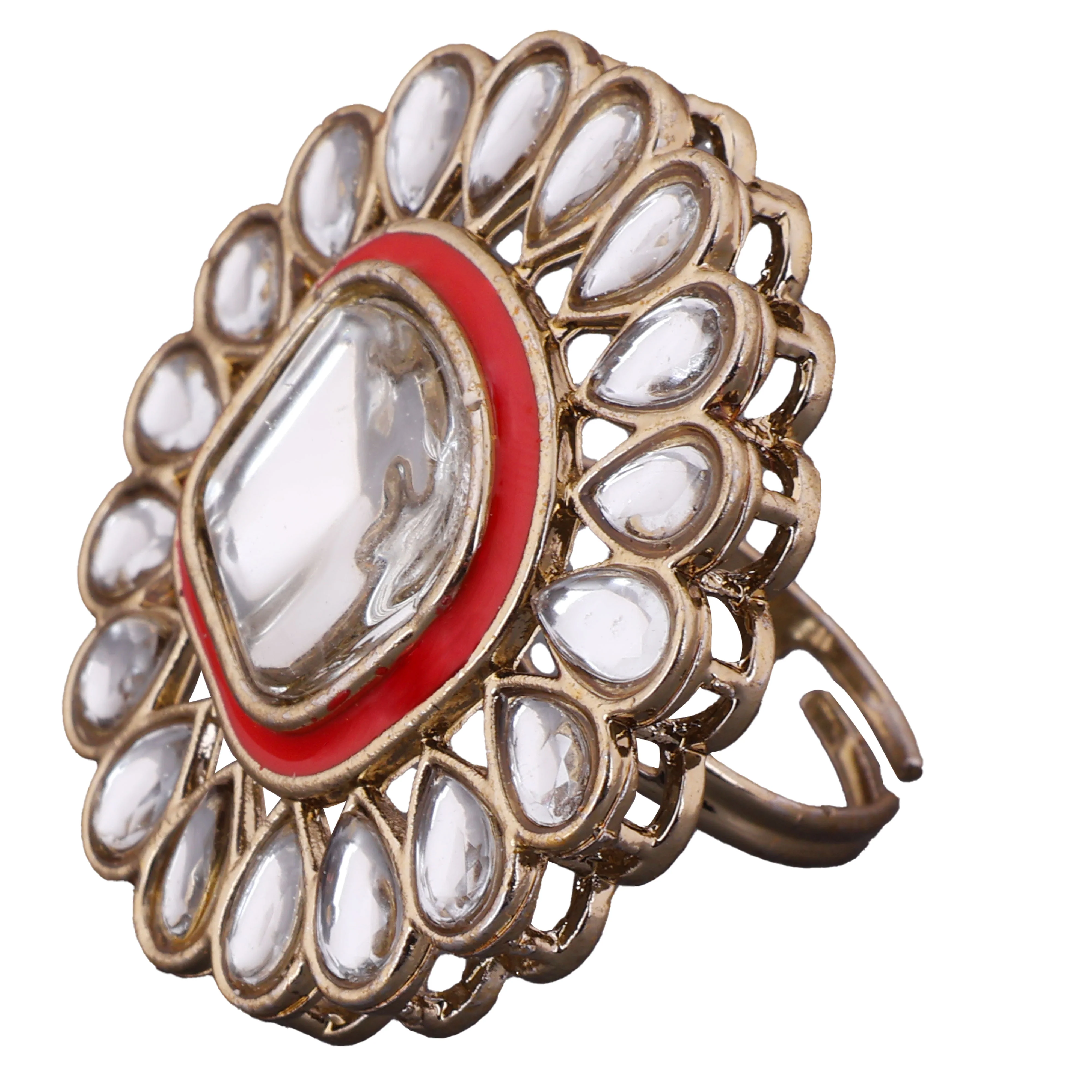 Red Lata Ethnic Ring - Image 3