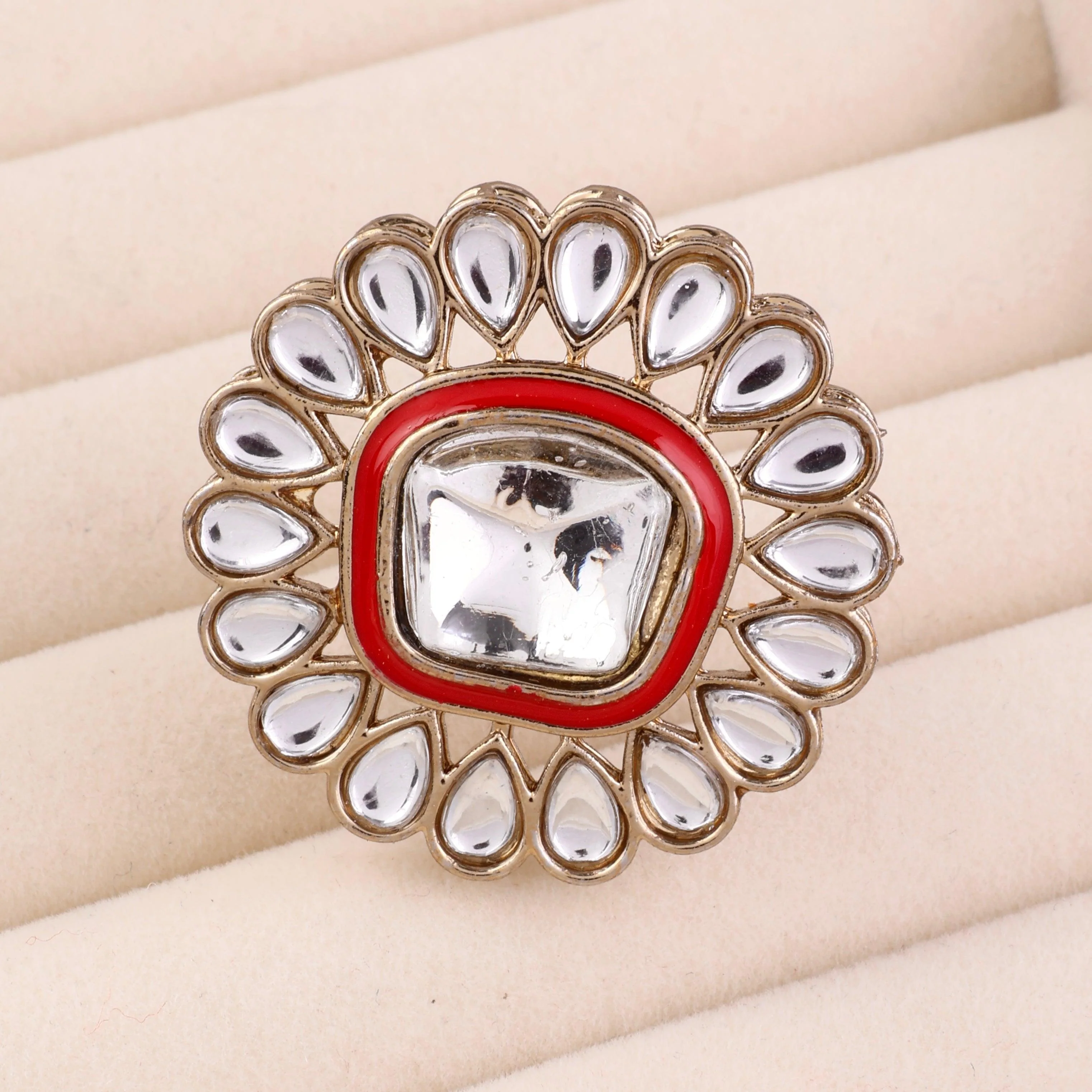 Red Lata Ethnic Ring - Image 4