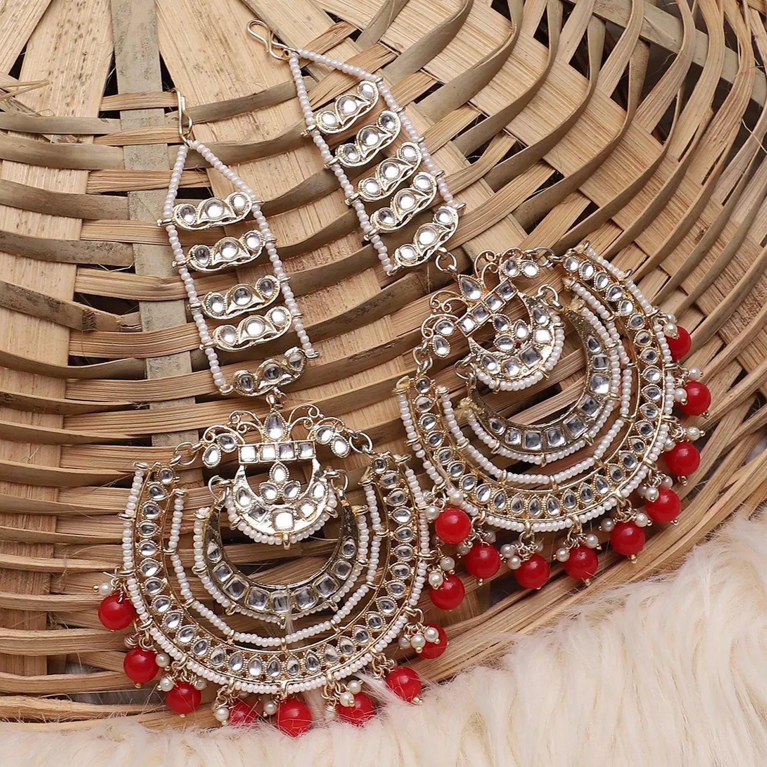 Red Rashmi Chandbali - Image 3