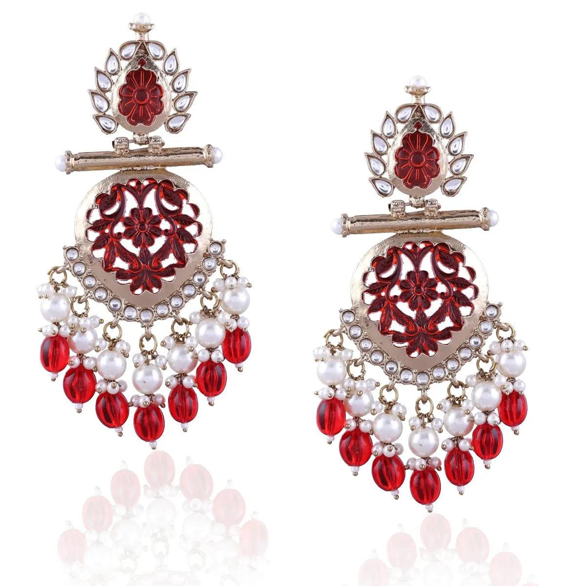 Red Sohum Chandbali - Image 6