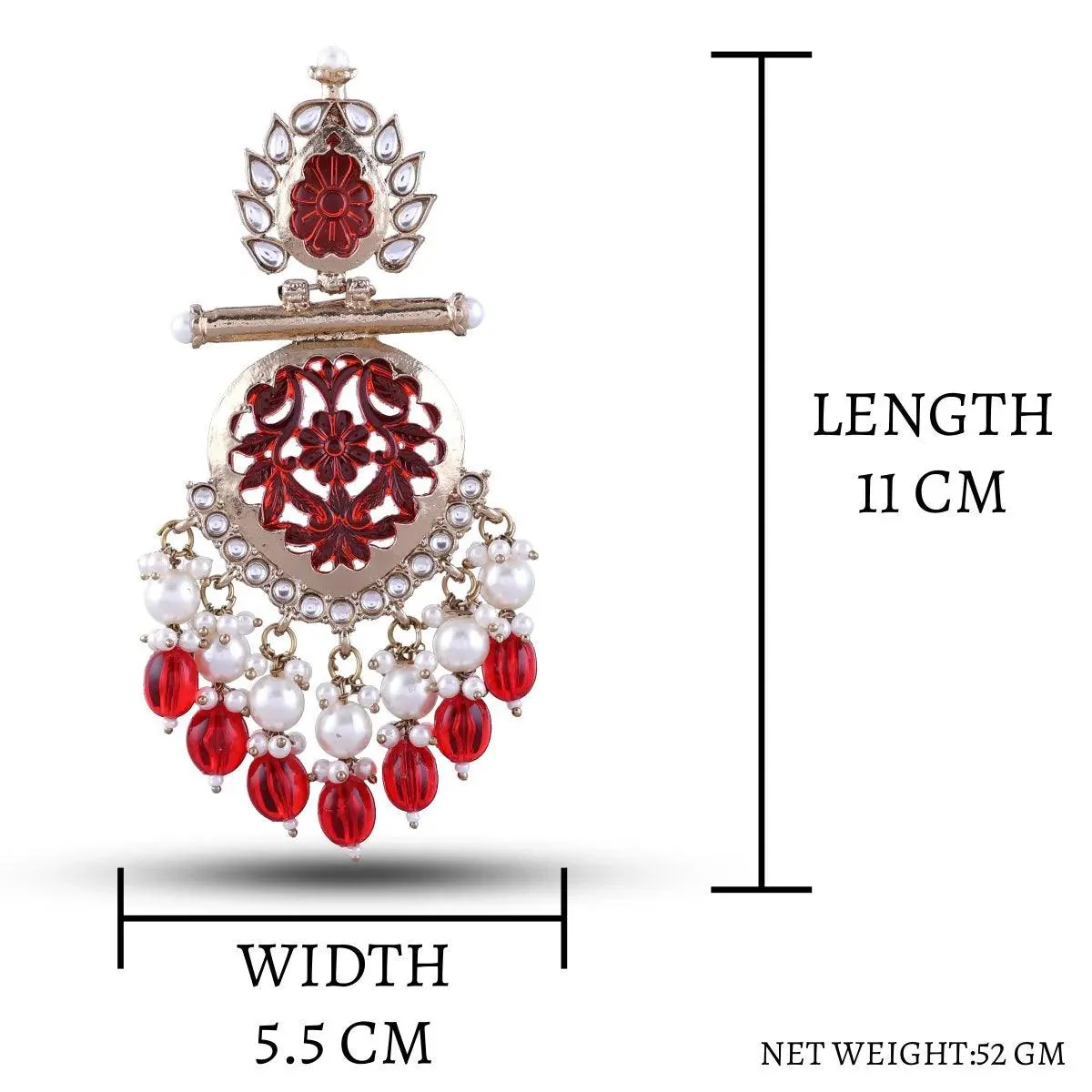 Red Sohum Chandbali - Image 7