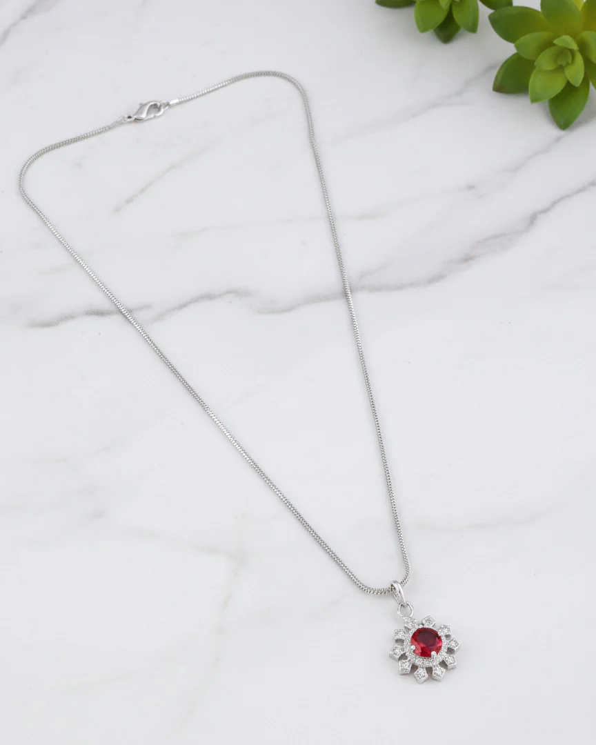 Red Zeliana AD Pendant Necklace - Image 3