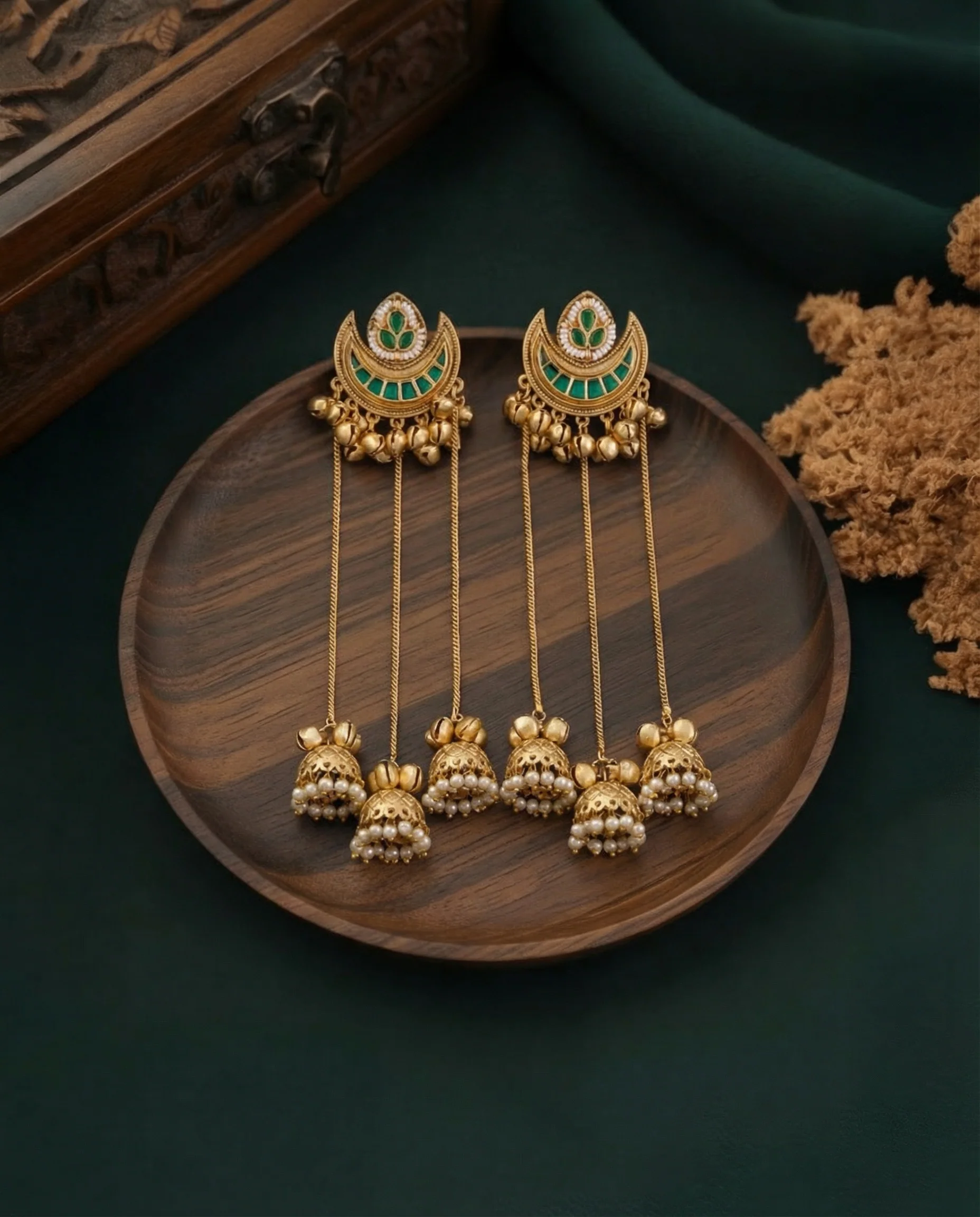 Rimsha Premium Kashmiri Brass Lookalike Earring - Image 3