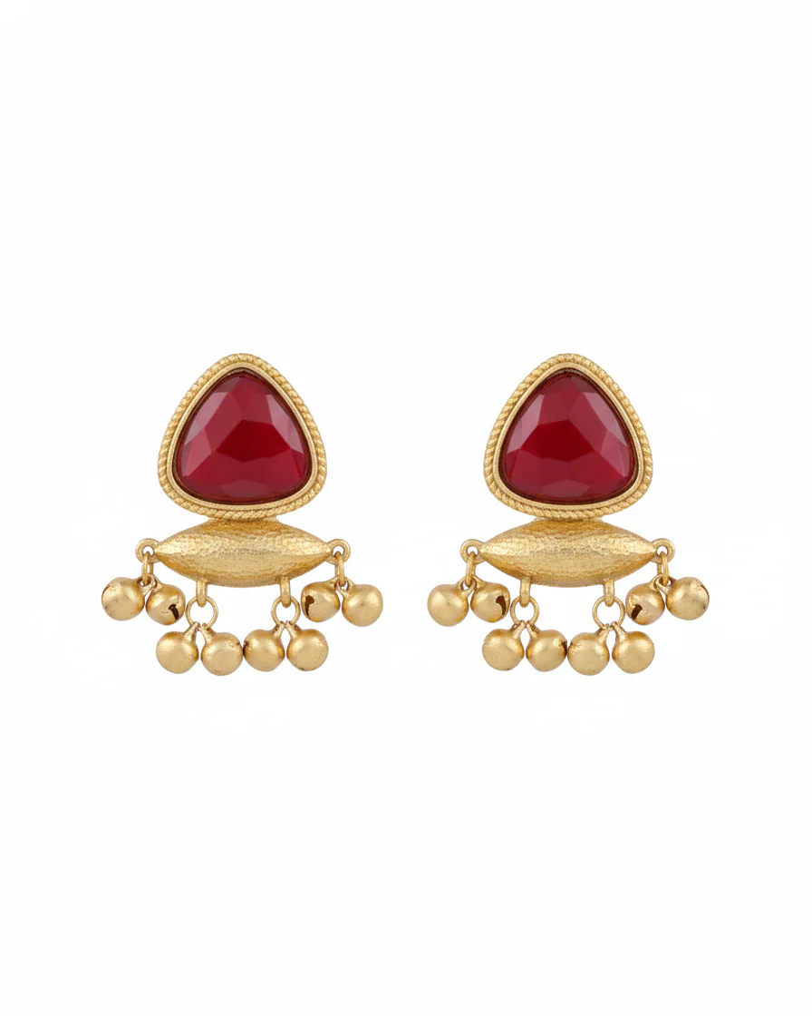 Ruby Maliona Brass Lookalike Stud Earring - Image 3