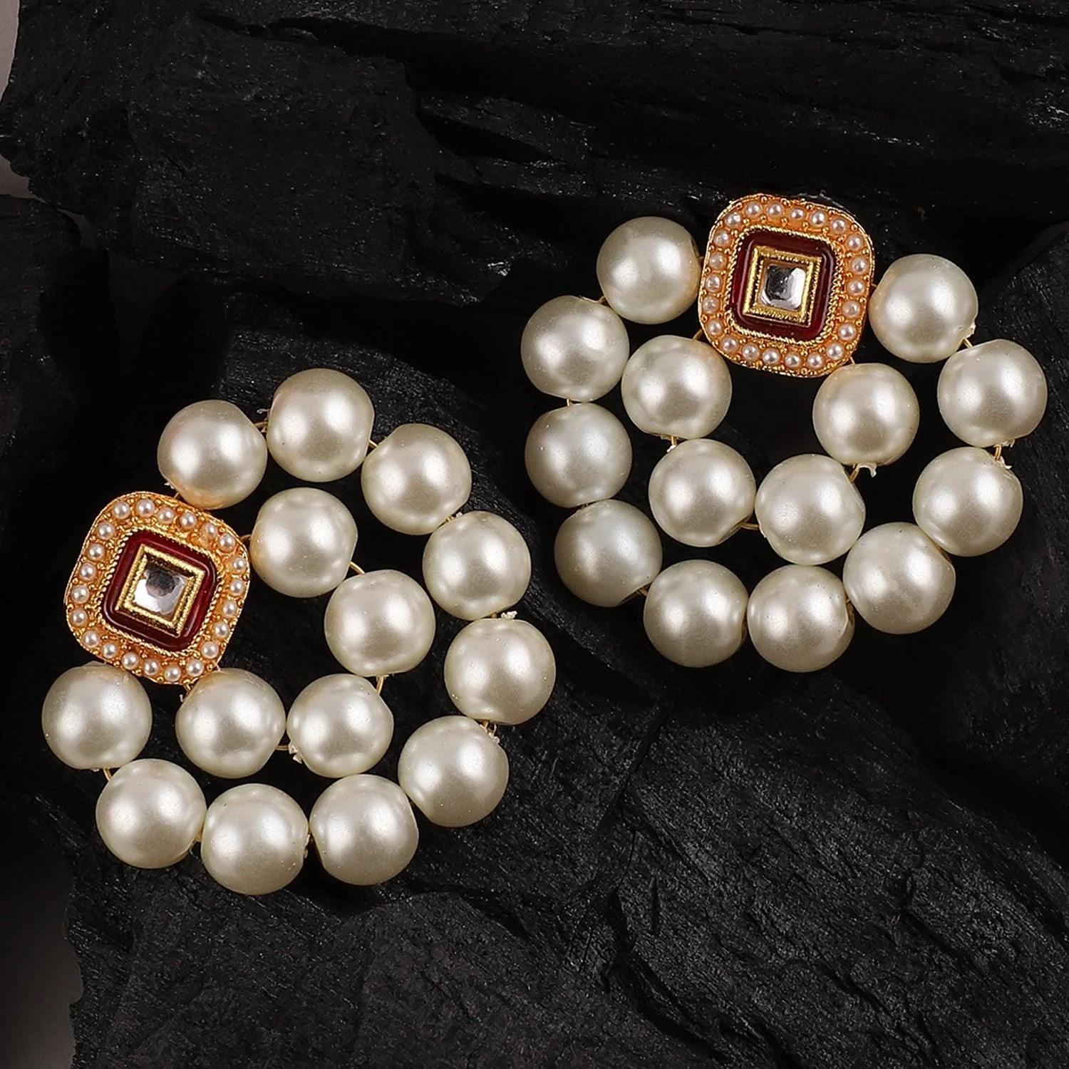 Ruby Meena Pearl Stud - Image 4