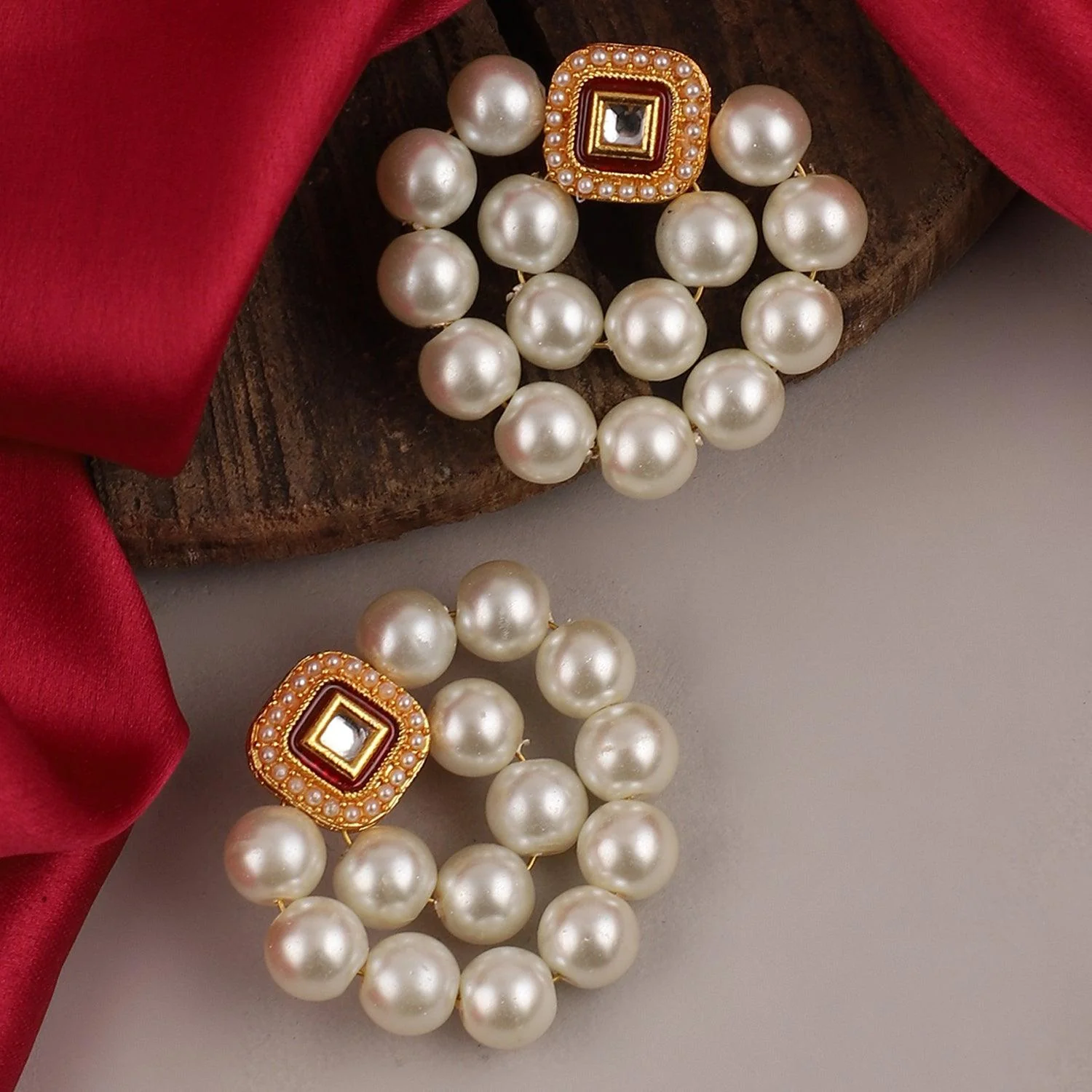 Ruby Meena Pearl Stud - Image 5