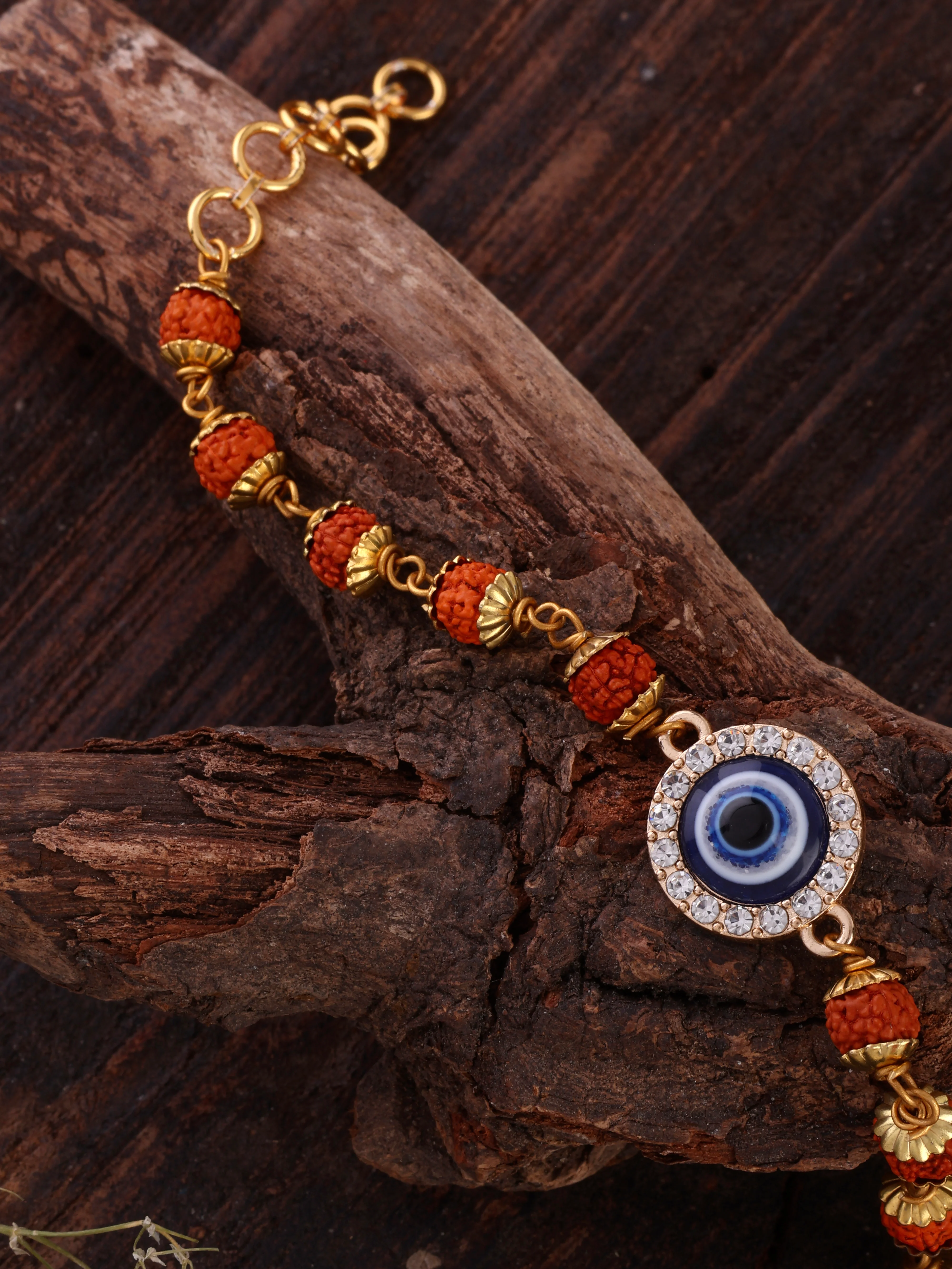 Rudraksh Rakhi and Bracelet with Card | Tilak Set Included - Image 4