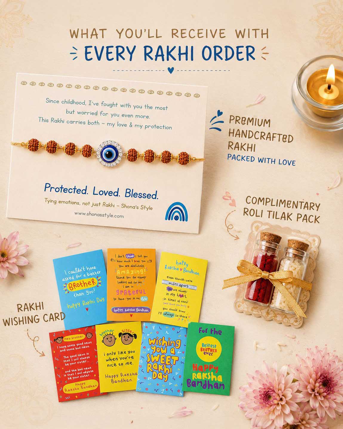 Rudresh Thread Rakhi for Brother | Tilak Set Included - Image 4