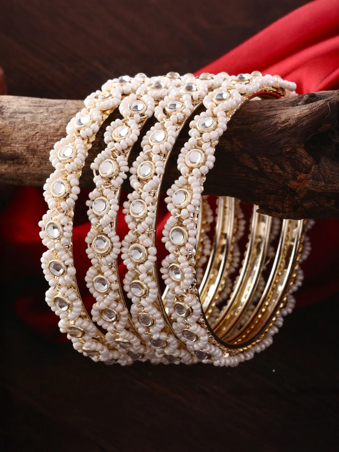 Sahana Pearl Kundan Bangle - Image 3
