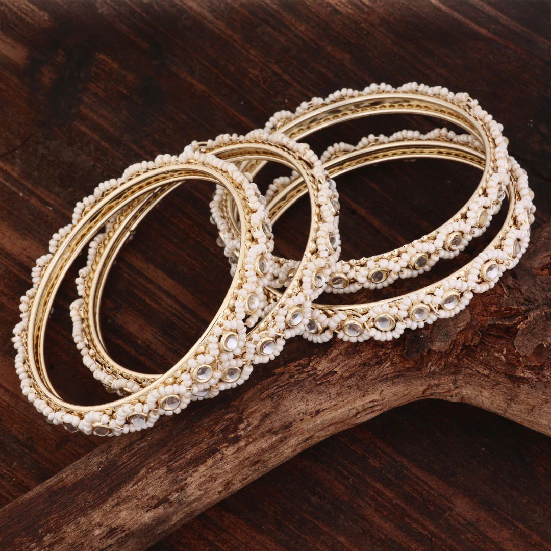 Sahana Pearl Kundan Bangle - Image 4