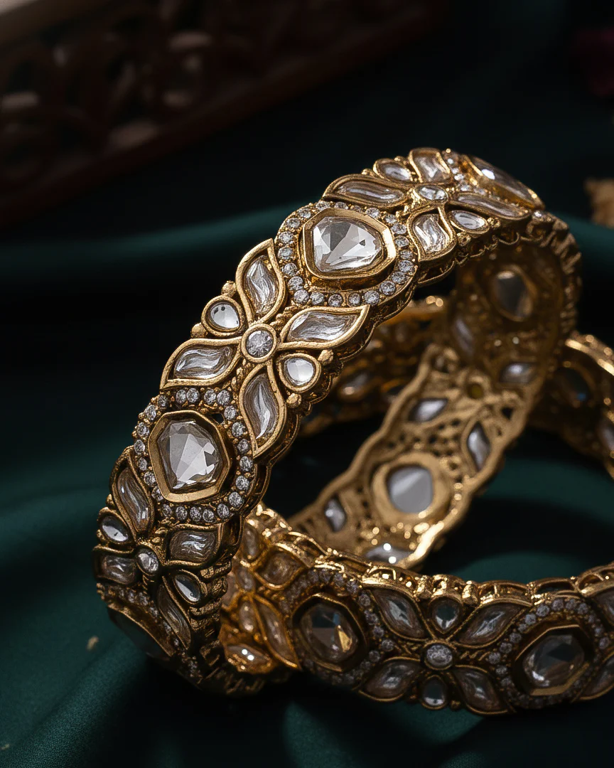 Shuvika Polki Dupe Bangle - Image 5