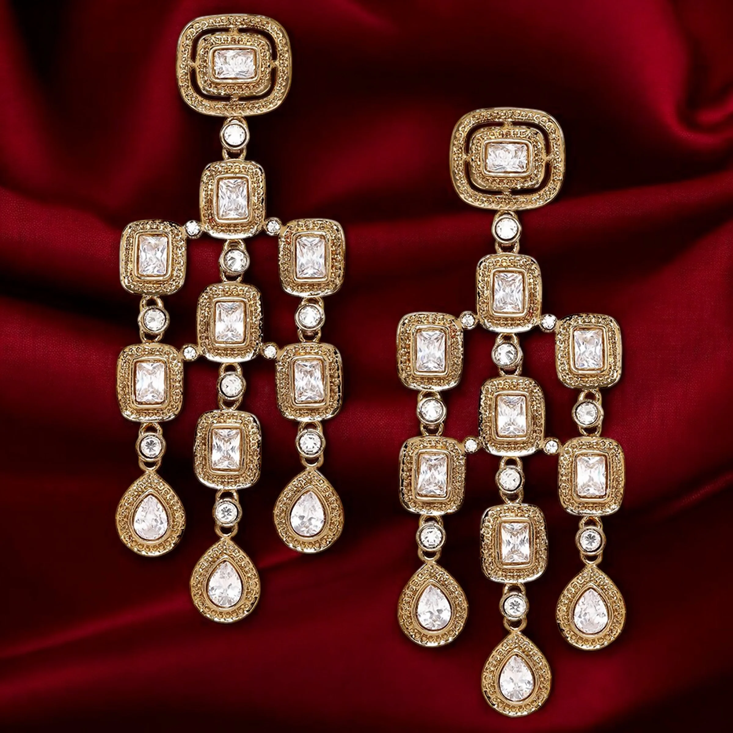 Silver Anshita Gold Designer Earring - Image 3