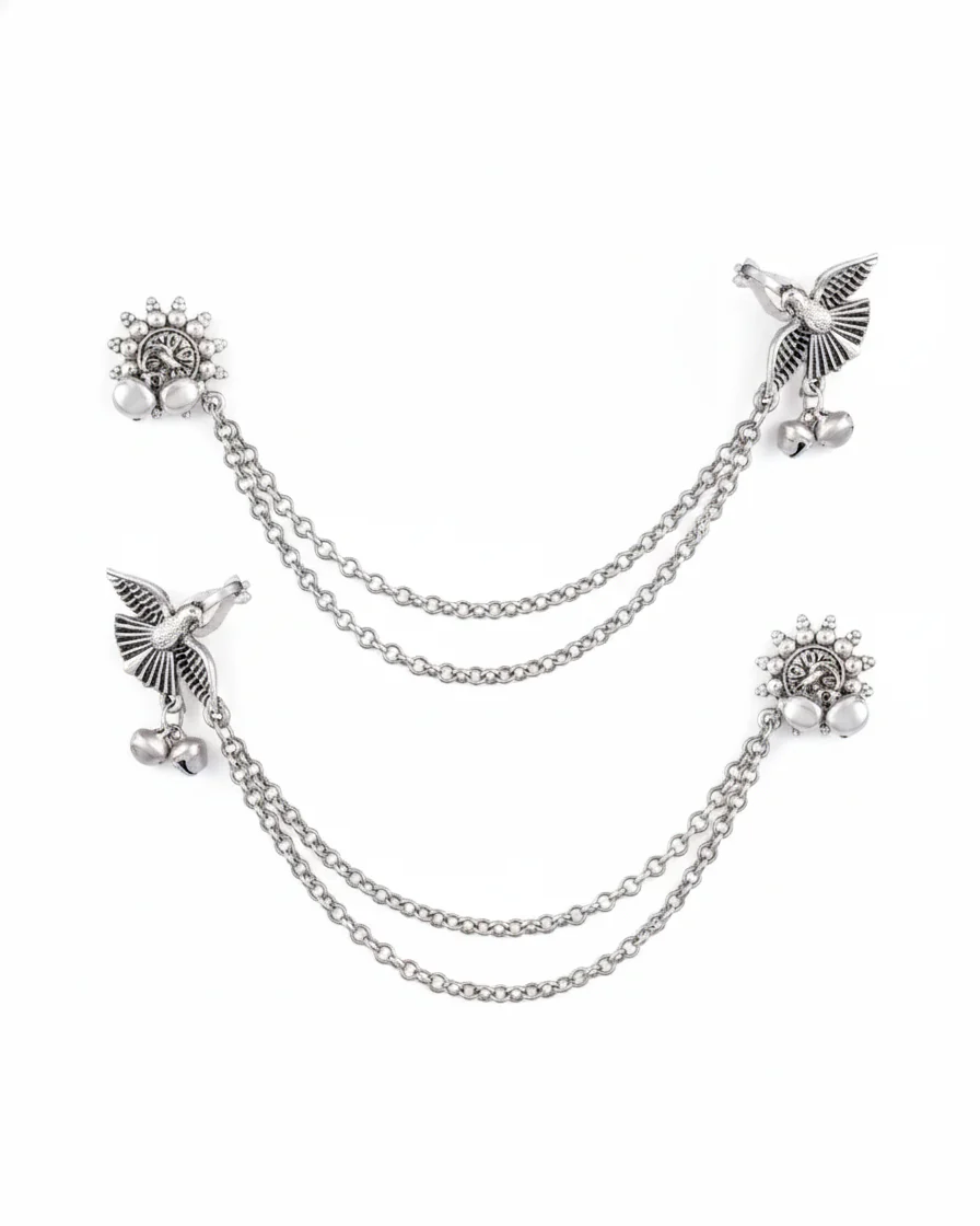Silver Hema Designer Cuff Earring Brass Lookalike - Image 4