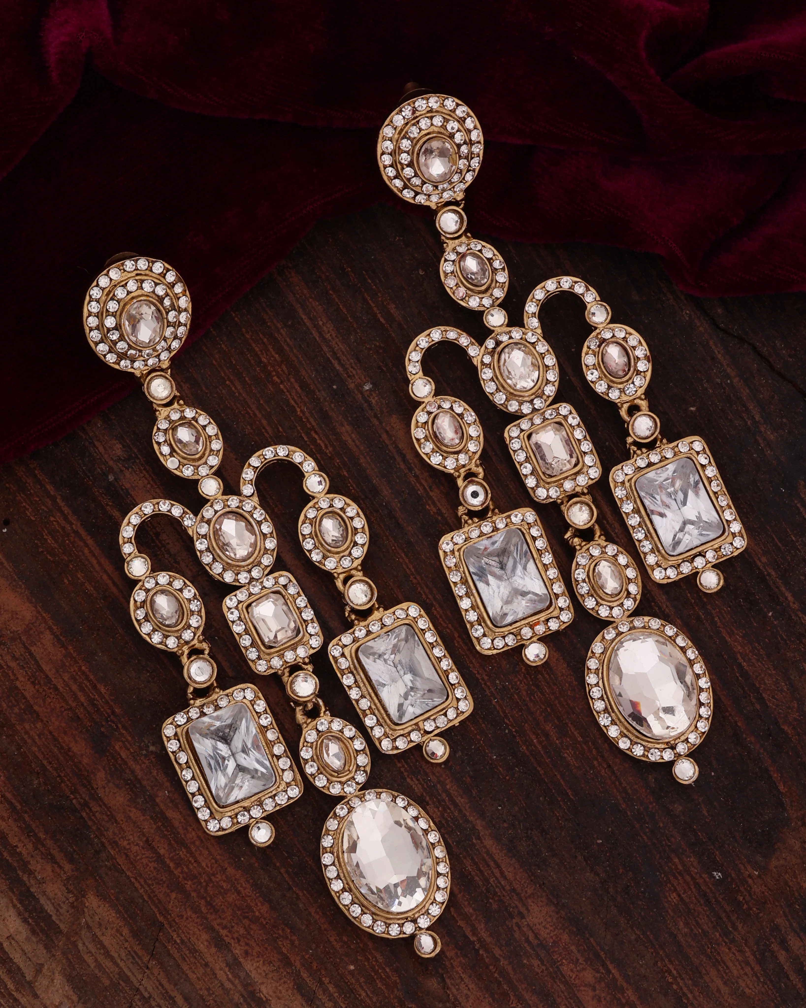 Silver Premium Ankita Bollywood Designer Earring - Image 3