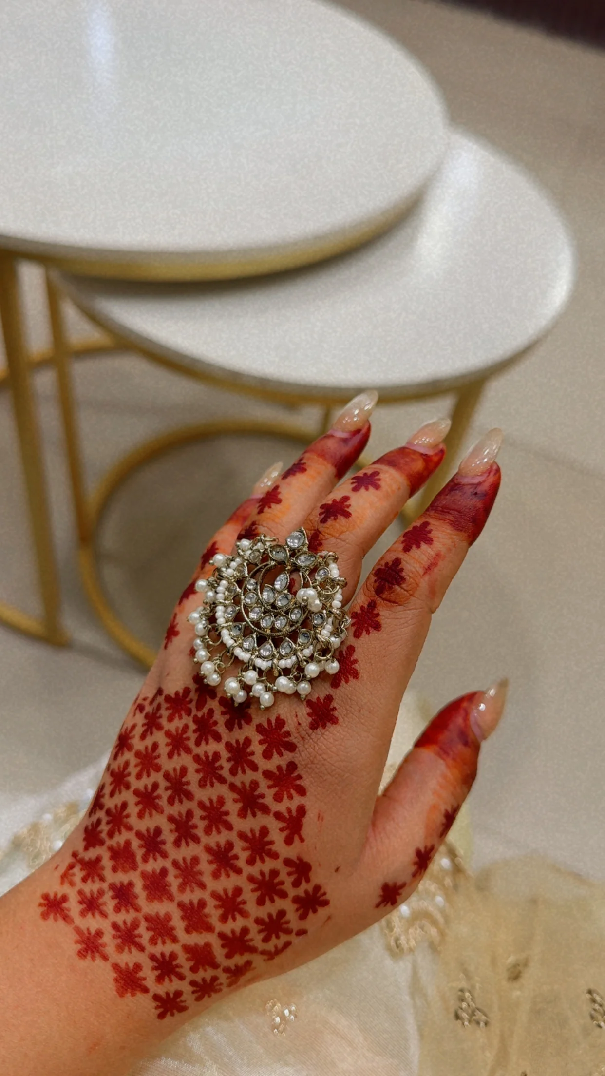 Surbhi Pearl Ethnic Ring - Copper - Image 3