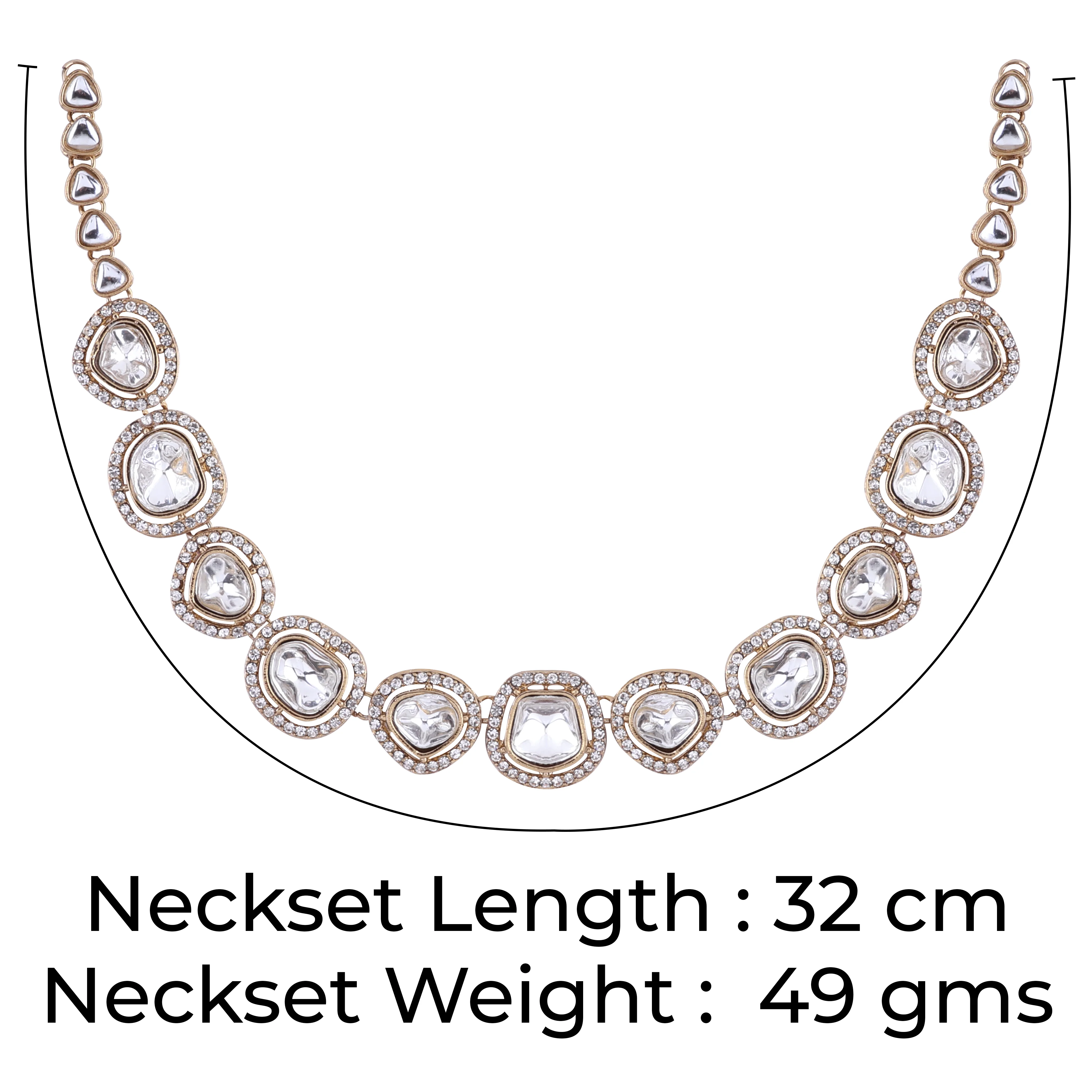 Taanu Polki Dupe Necklace with Earring and Teeka - Image 18