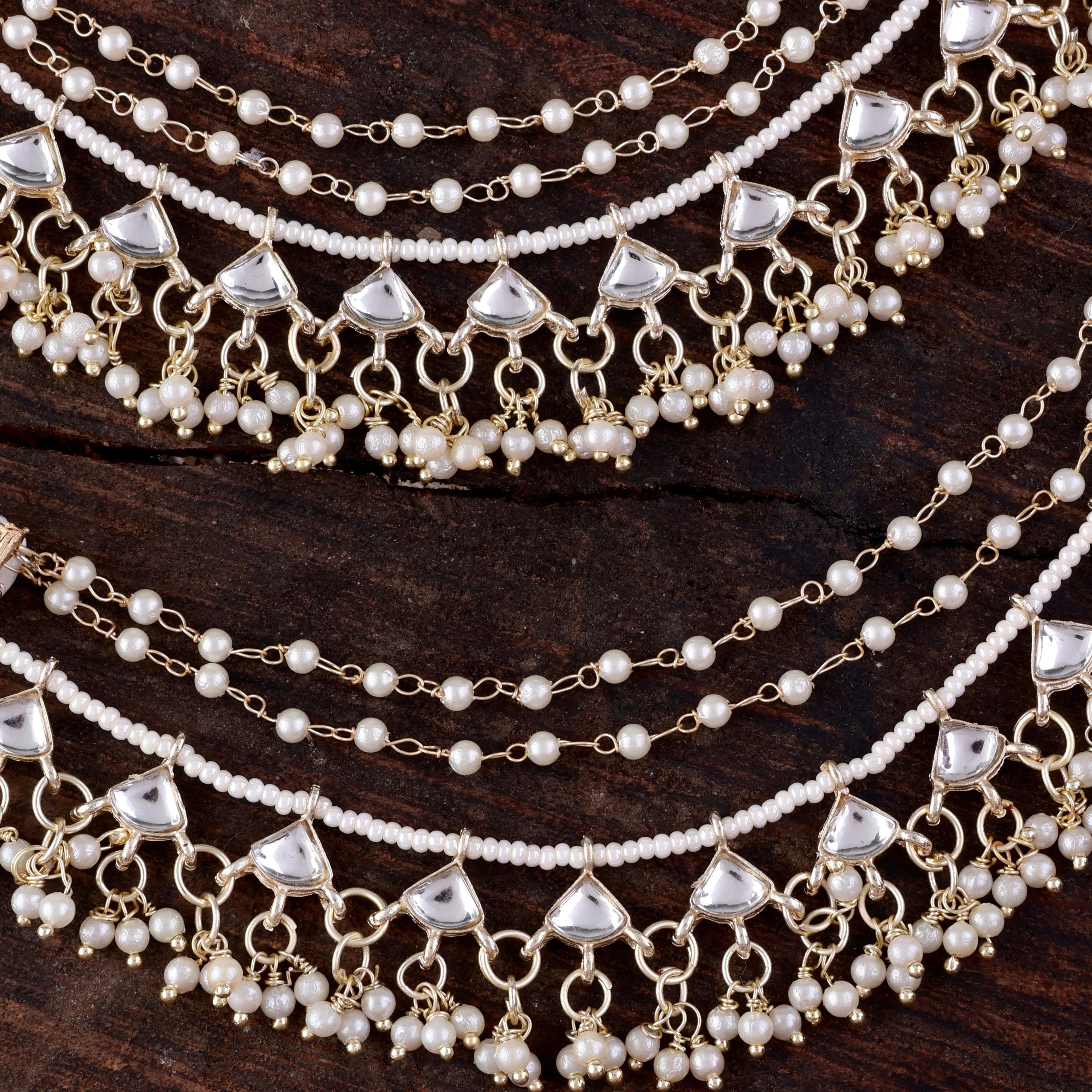Tarun Bahubali Kundan Kaan Chain Pair - Image 3