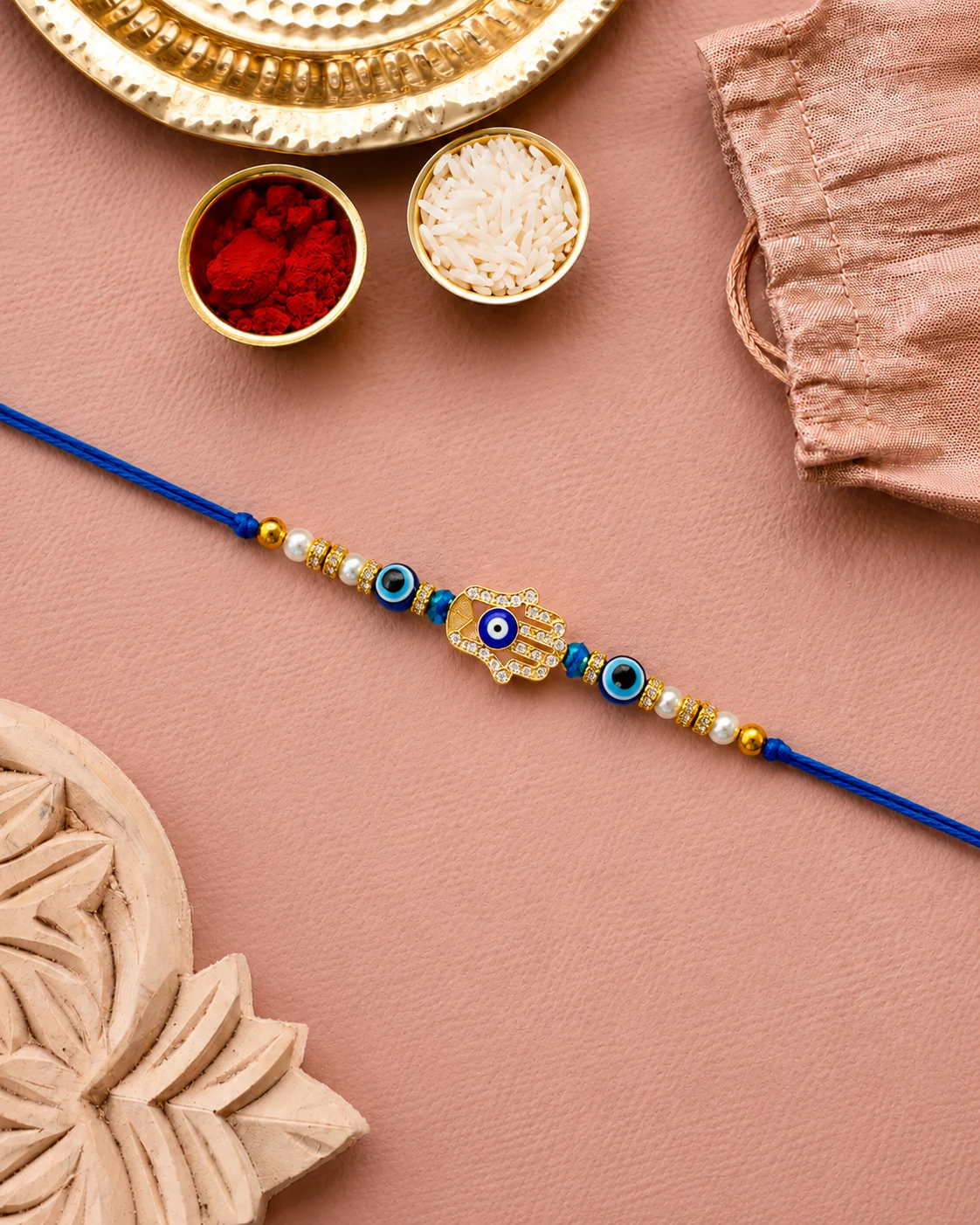 Tavish Evil Eye Rakhi for Brother l Tilak Set Included - Image 2