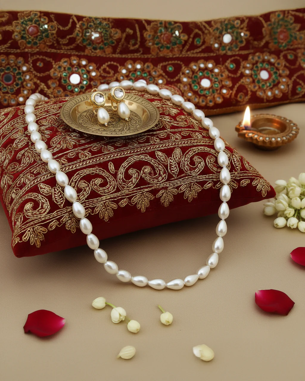 Tehmina Pearl Necklace With Earrings - Image 5