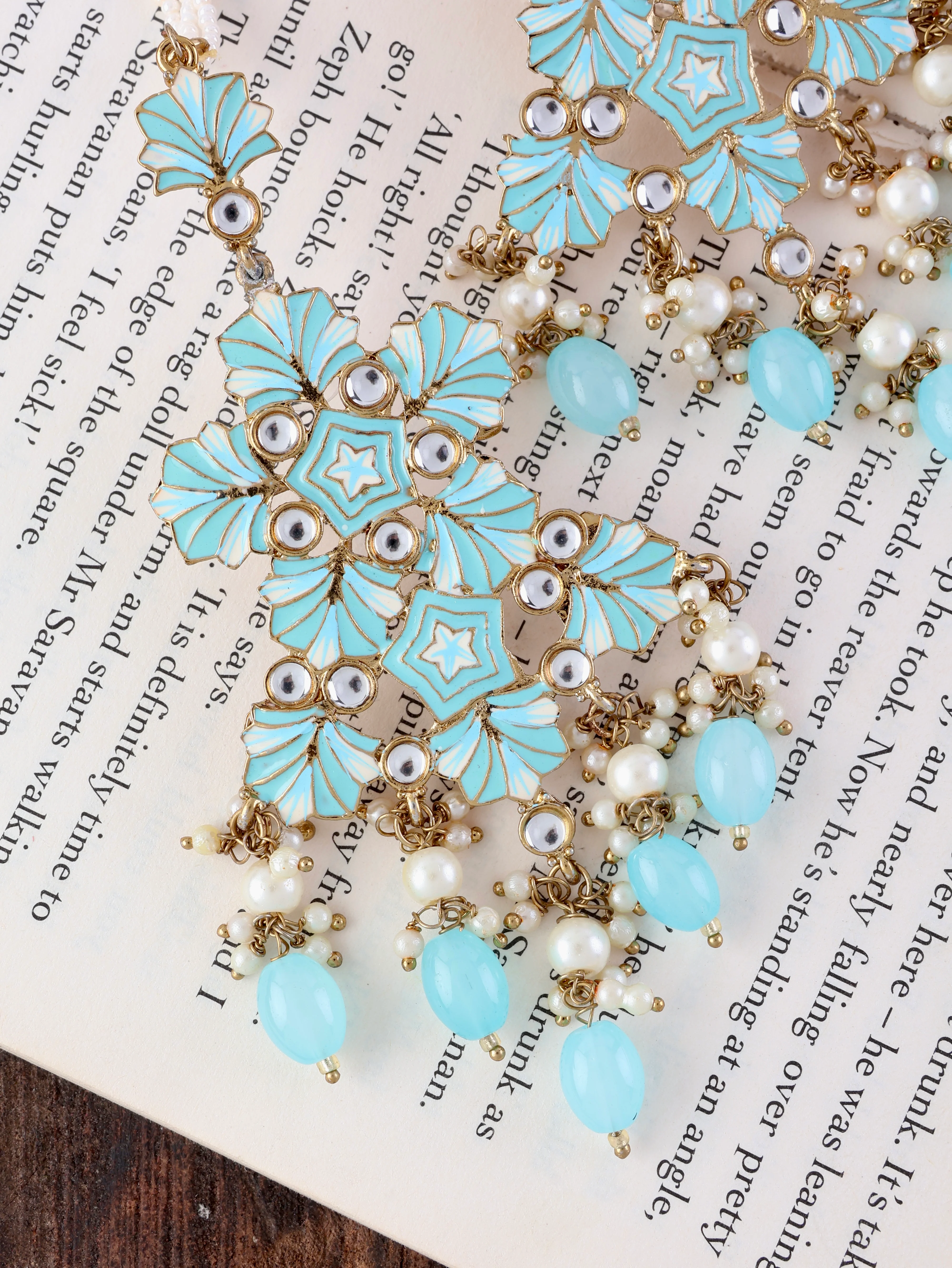 Turquoise Ragini Designer Earring With Sahara - Image 2