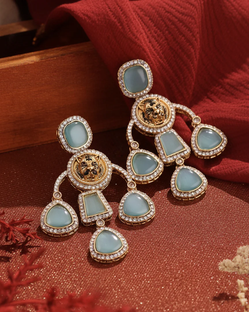 Anaya Turquoise Sabya Designer Earring