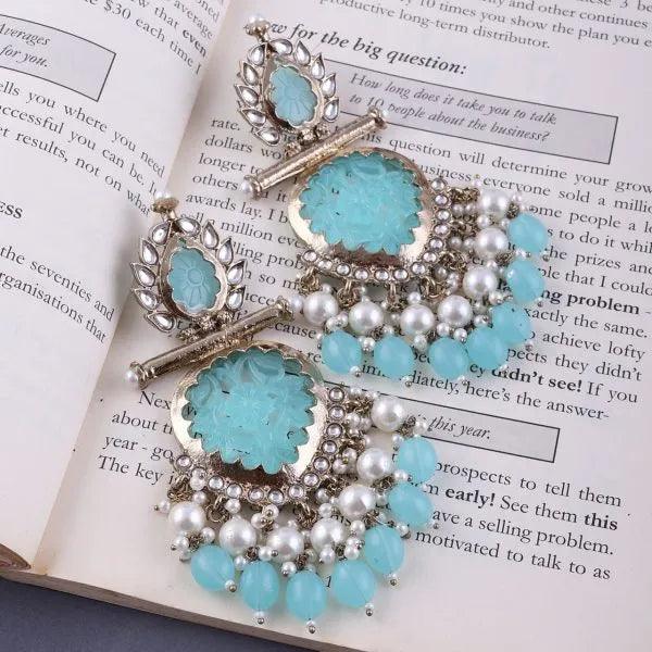 Turquoise Sohum Chandbali - Image 4