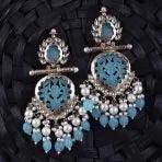 Turquoise Sohum Chandbali - Image 6