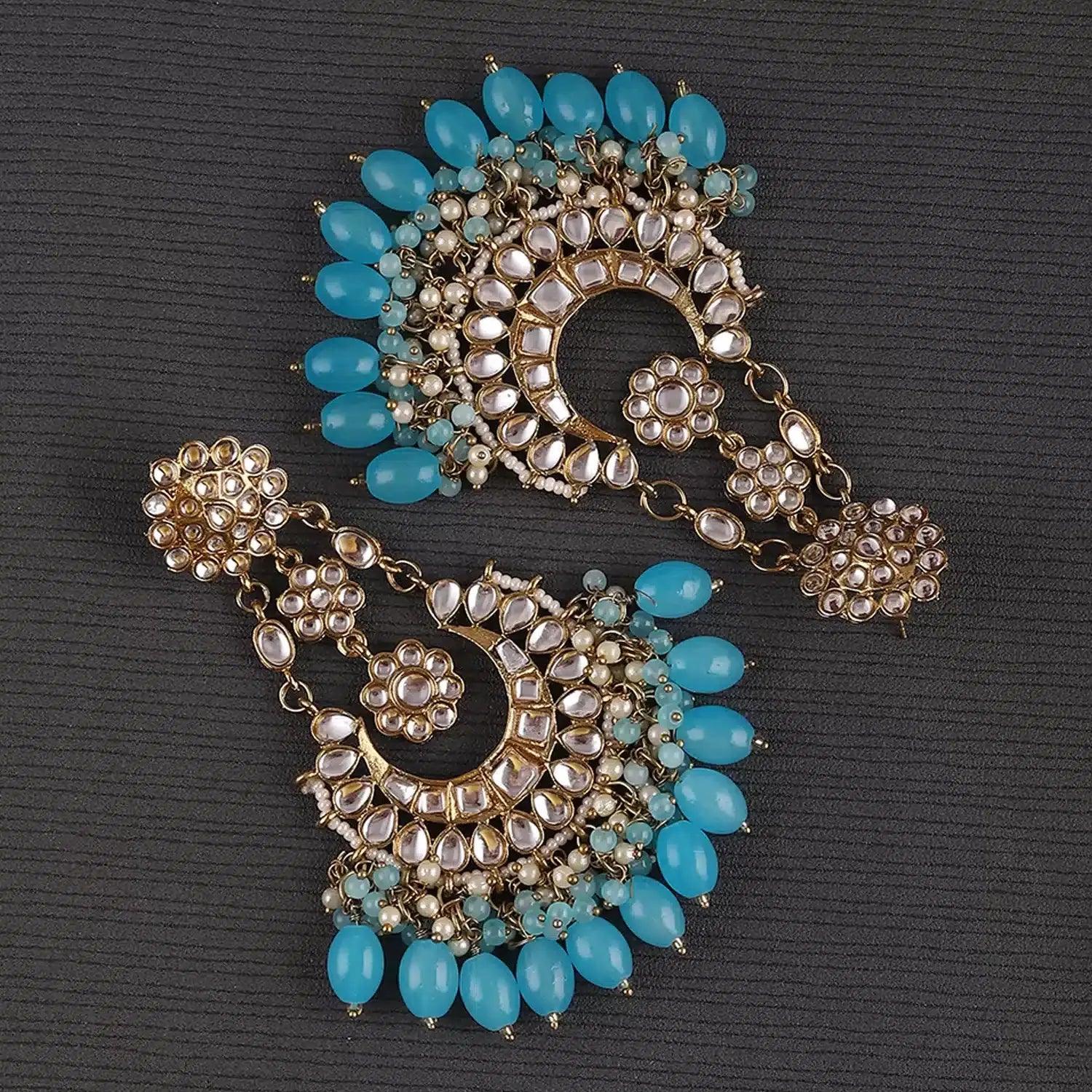 Turquoise Ujala Chandbali - Image 8