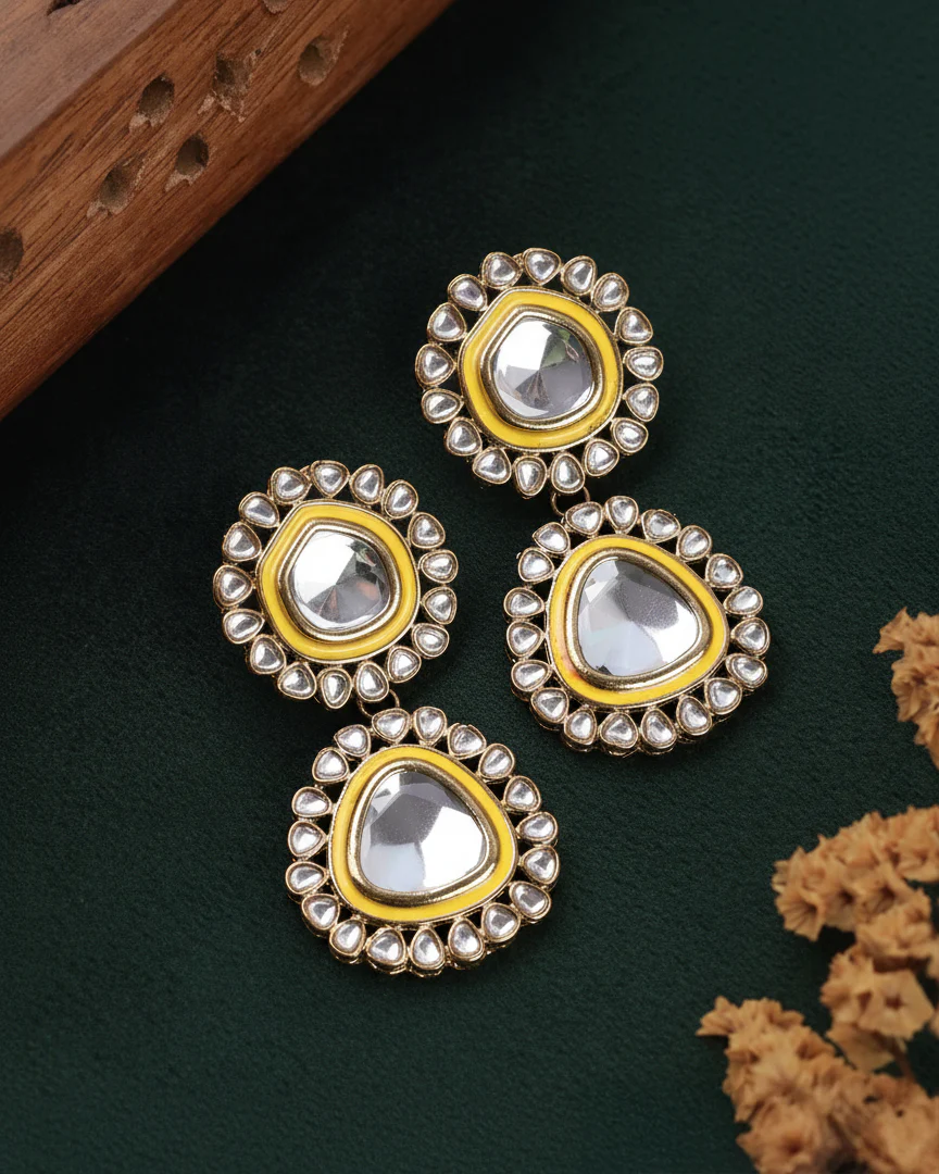 Yellow Neeraj Earring - Image 4