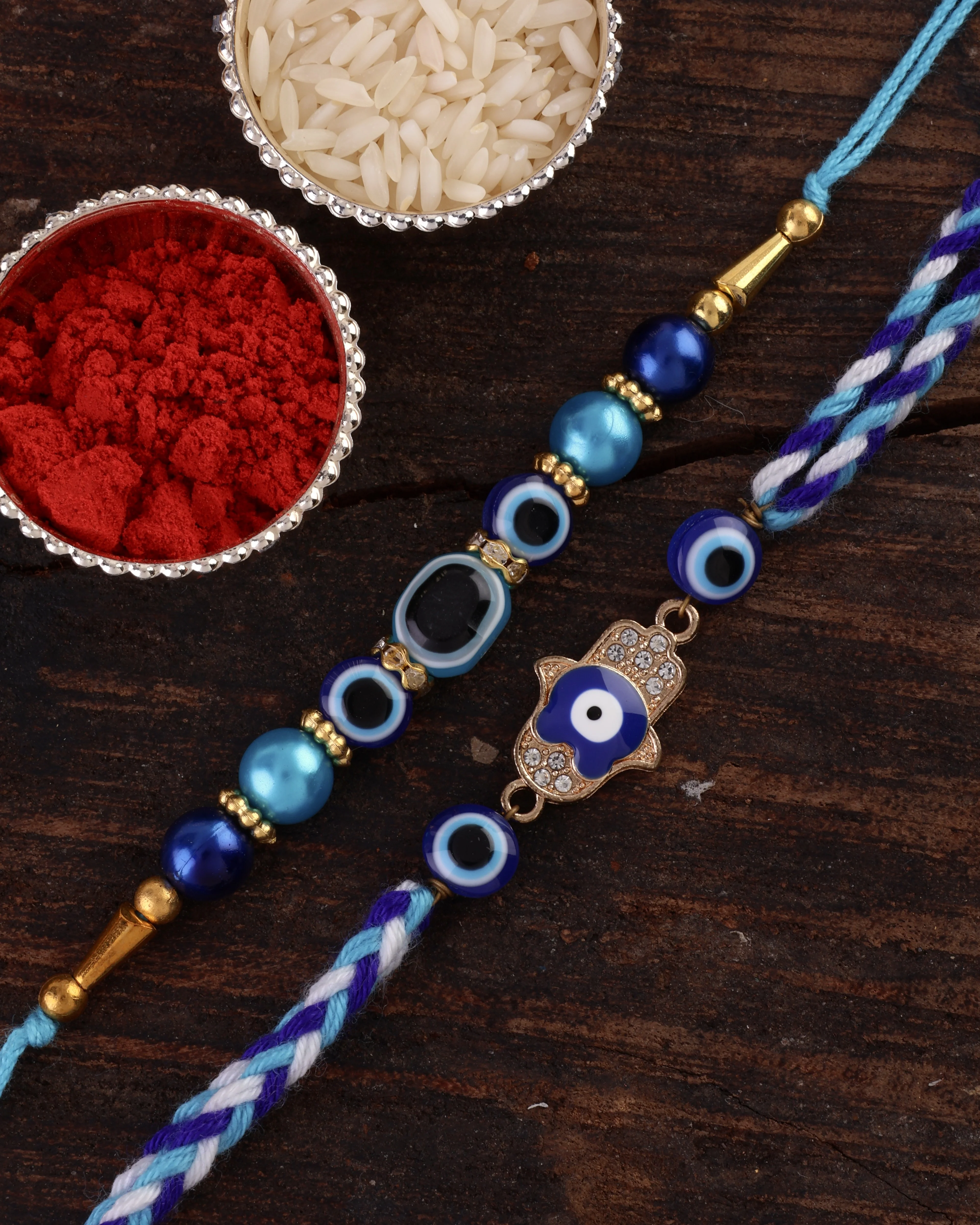 Yodha-Yamya Rakhi Pack of 2 with Card | Tilak Set Included
